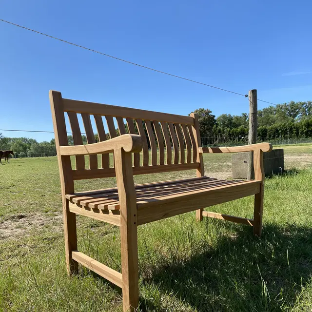 Banc de jardin en teck Dordogne 120 cm – photo 3
