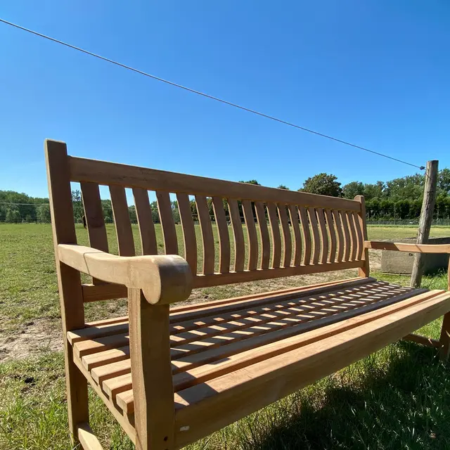 Banc de jardin en teck Dordogne 180 cm – photo 5