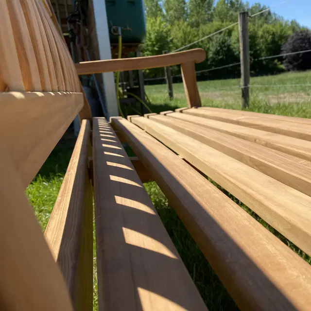 Banc de jardin en teck Dordogne 210 cm – photo 4