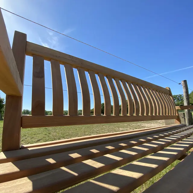Banc de jardin en teck Dordogne 250 cm