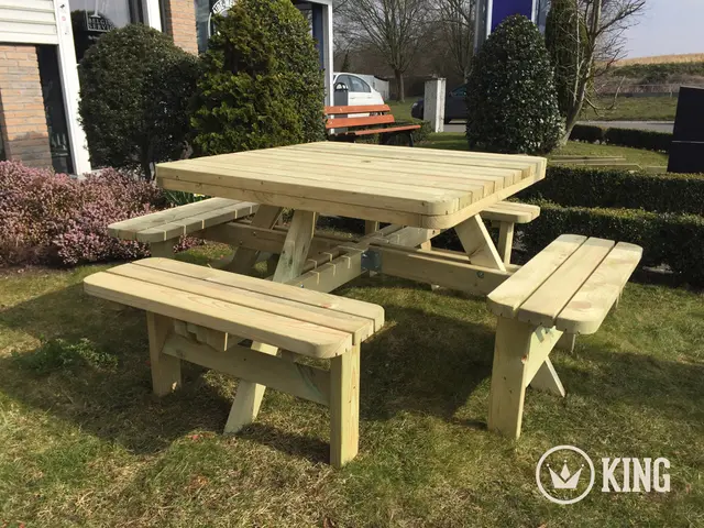 Lot de 6 tables de pique-nique carrées KING® XXL