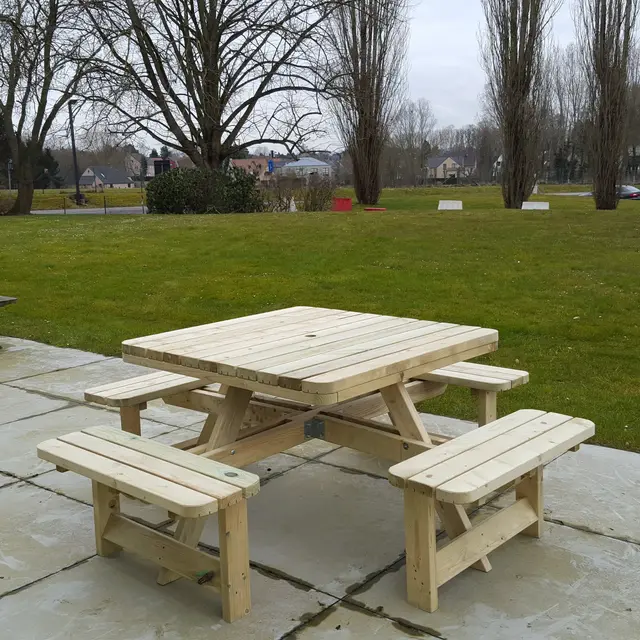 Table de pique-nique carrée KING® XXL 200 × 200 cm – photo 6